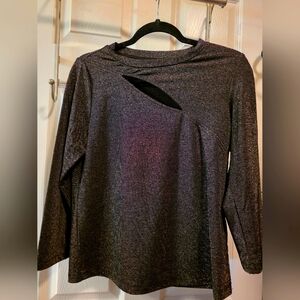 DKNY Metallic Gold And Black Blouse